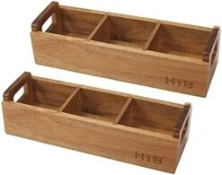 Small Wooden Tea Bag Box, 3 Compartments Acacia Wood Tea Bag Chest With Handle, Mini Countertop Divided Storage Container For Beverage Supplies, Sugar, Sweeteners, Individual Packets -KitchenAid Shop 41fxVeMudrL. AC