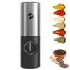 Automatic Salt And Pepper Grinder, Pepper Grinder Refillable With Adjustable Coarseness, Battery Operated Salt Grinder With LED Light, Electric Pepper Grinder Battery Operated, One-handed Operation