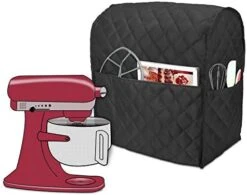 Uxja Dust Cover Compatible With 6-8 Quart Stand Mixer, Cloth Cover With Pockets For Stand Mixer And Extra Accessories (Compatible With 6-8 Quart Stand Mixer), Gray Dots -KitchenAid Shop 41g4VktToL. AC