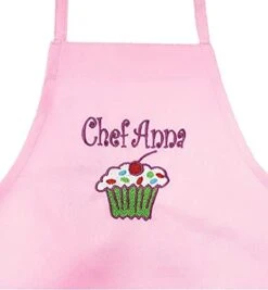Personalized Kids Apron Embroidered With Name And Design