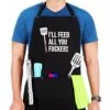 Exzillant-Embroidered Funny Aprons For Men-Birthday, Christmas And Cooking Gifts For Dad, Brother, Husband-Polycotton-Black -KitchenAid Shop 41gA5AzNDxL