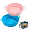 2-Pack Foldable Air Fryer Silicone Pot, 8.5 Inch Food Safe Air Fryer Liner, Reusable Air Fryer Basket, High Temperature Resistant Easy Clean, For Air Fryers 5.3 QT Or Bigger -KitchenAid Shop 41gBHPYkWdL