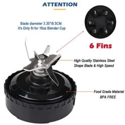 2 Pack 16oz Single Serve Cups &6 Fins Blender Blade Assembly, Replacement Parts For Nutri Ninja Compatible With Nutri Ninja BL660 1500WBL770A 30/ BL770 30/BL773CO 30/BL771 30/BL772 30/ 1200W BL780 -KitchenAid Shop 41gC4sTJt8L