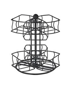  Tea Bag Spinning Carousel – 6 Compartments, Up To 60 Tea Bags Storage, Spins 360-Degrees, Lazy Susan Platform, Modern Black Design, Home Or Office Kitchen Counter Organizer -KitchenAid Shop 41gDbKeTQtS