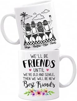 Customized Best Friend Mug For Women, Besties, Soul Sisters Together To Be Sisters By Heart Custom Mug Personalized With Names, Hairstyles, Texts For Friends Birthday Gift Mugs 11oz / 15oz -KitchenAid Shop 41gE41Aoq L. AC