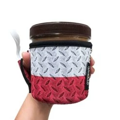 Ice Cream Cooler Sleeve - Neoprene Ice Cream Pint Holder With Handle And Pocket - Tear Resistant Cooler & Container - Machine Washable & Leak Proof Cup Cover For Yogurt & Frozen Desserts