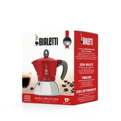 Bialetti - Moka Induction, Moka Pot, Suitable For All Types Of Hobs, 4 Cups Espresso (5.7 Oz), Red -KitchenAid Shop 41gIUb37oiL