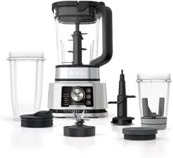 Ninja SS101 Foodi Smoothie Maker & Nutrient Extractor* 1200 WP, 6 Functions Smoothies, Extractions*, Spreads, SmartTORQUE, 14-oz. Smoothie Maker, (2) To-Go Cups & Lids, Silver -KitchenAid Shop 41gPsGoaOKL. AC