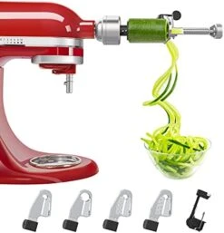 Spiralizer Attachment Compatible With KitchenAid Stand Mixer, Comes With Peel, Core And Slice, Vegetable Slicer(Not KitchAid Brand Spiralizer) (5 Blades) -KitchenAid Shop 41gQng2veiL. AC
