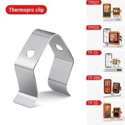 Meat Thermometer Probe Clip Stainless Steel Clip Replacement For All ThermoPro Meat Thermometers TP20, TP920, TP930, TP829, TP25, TP910, TP16, TP17, TP16S, TP17H, TP826, TP08, TP27, TP28 -KitchenAid Shop 41gUMtrQwlL