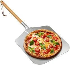 28" Long Metal Pizza Peel With Wooden Handle For Indoor & Outdoor Grill Oven, 13.5 X 16 Inch Pizza Baking Spatula Paddle For Baking Bread Pie -KitchenAid Shop 41gX7d3h6dL. AC