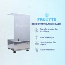 CO2 Glass Froster Instant Drink Chiller For Bar, Restaurant, Kitchen., Silver