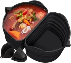 Slow Cooker Liners Divider, Large Size Crock Pot Liners Divider Insert Reusable Silicone Cooking Liner Dishwasher Safe, Fit 6QT To 8QT For Slow Cooker Crockpot, Grey -KitchenAid Shop 41gYFXPqsjL. AC