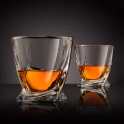 ENERO Crystal Whiskey Glasses, Set Of 4 Rocks Glasses In Satin-Lined Gift Box - 10 Oz Old Fashioned Lowball Bar Tumblers For Drinking Bourbon, Scotch Whisky, Cocktails, Cognac -KitchenAid Shop 41gcMSohXUL