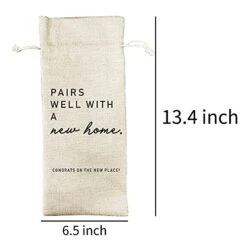 Housewarming Gift Wine Bags, Housewarming Party Decorations, Burlap Drawstring Wine Bag, Funny Personalized Gift Ideas, New Home Owner Gift, Realtor Gift To Clients, Gift For Women Men Wife Husband -KitchenAid Shop 41gcSG7nOwS
