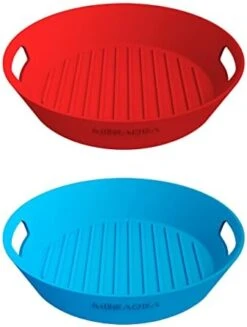 2 Pcs Silicone Air Fryer Liners-Reusable Heat Resistant Food Safe Silicone Bowl/Pot For Air Fryer And Microwave (GREY+GREY- 8inch) -KitchenAid Shop 41gcvt4AjAL. AC