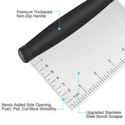 Ench Scraper, UUBAAR 1 PCS Dough Scraper Tool Kitchen Scraper, Multi-Purpose Stainless Steel Food Scraper Chopper, 6-Inch Bench Knife For Baking Cooking, Dough Cutter With Contoured Grip -KitchenAid Shop 41gd0Eue1aS