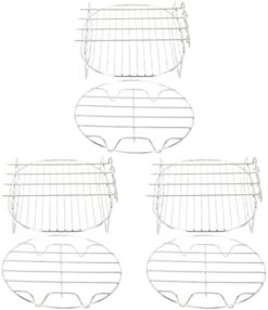 BIENKA 2sets Air Grill Cooker Stainless Double Silver Of Steaming Cm Bbq Multi- In And Round Stand: Trivet: For Rack Egg Dual- Pot Pressure Wire Trivet Tray Accessory Food Steam Stockpot Shelf (Color -KitchenAid Shop 41gl AwS1RL. AC