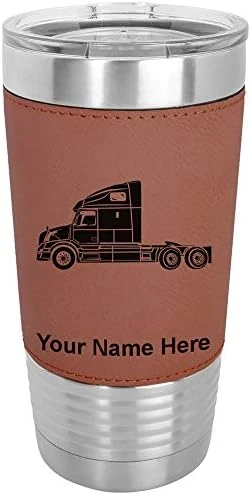 20oz Vacuum Insulated Tumbler Mug, Truck Cab, Personalized Engraving Included (Faux Leather, Black) 12 20oz Vacuum Insulated Tumbler Mug, Truck Cab, Personalized Engraving Included (Faux Leather, Black) - Image 10