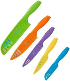 MC01E550S Rainbow Titanium – 10 Piece Knife Set With Blade Guards, Stainless Steel -KitchenAid Shop 41gq7aPhojL. AC