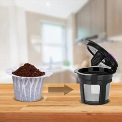 Disposable Coffee Filter 300 Count Paper Coffee Filters With One K Cup Compatible With Keurig Single Serve Brewer Fits All Brands Reusable K Cups Coffee Pods. (300) -KitchenAid Shop 41gqJTpdE7L