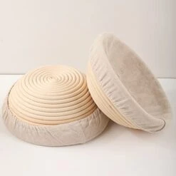 Bread Proofing Baskets Set Of 2 8.5 Inch Round Dough Proofing Bowls W/Liners Perfect For Home Sourdough Bakers Baking