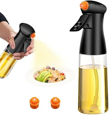 Oil Sprayer For Cooking 210ml Oil Spray Bottle Oil Dispenser With Premium Glass & 3 Nozzles, Olive Oil Sprayer Oil Mister Air Fryer Accessories, Perfet For BBQ,Baking,Salad, (Black) 9 Oil Sprayer For Cooking 210ml Oil Spray Bottle Oil Dispenser With Premium Glass & 3 Nozzles, Olive Oil Sprayer Oil Mister Air Fryer Accessories, Perfet For BBQ,Baking,Salad, (Black) - Image 7