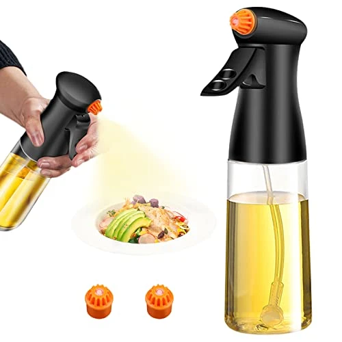 Oil Sprayer For Cooking 210ml Oil Spray Bottle Oil Dispenser With Premium Glass & 3 Nozzles, Olive Oil Sprayer Oil Mister Air Fryer Accessories, Perfet For BBQ,Baking,Salad, (Black) 3 Oil Sprayer For Cooking 210ml Oil Spray Bottle Oil Dispenser With Premium Glass & 3 Nozzles, Olive Oil Sprayer Oil Mister Air Fryer Accessories, Perfet For BBQ,Baking,Salad, (Black)