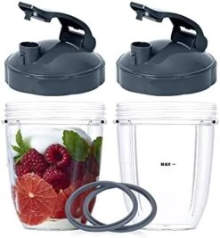 2 Pcs Replacement 18oz Cups For Blender【3 Size Options, 18oz, 24oz, 32oz】with Two Flip Top To Go Lid, Rubber Seals, Compatible With NutriBullet 600w And 900w Blender Accessory. -KitchenAid Shop 41h2o5mS7zL. AC