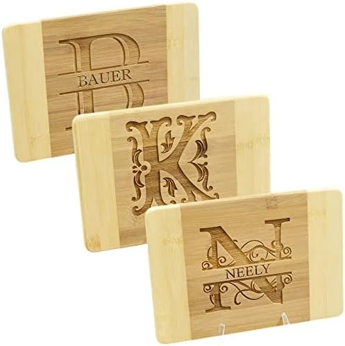 - Monogram Letter Bamboo Cutting Board Personalized & Laser Engraved Name; Great Present For Birthdays Housewarmings Client Gifts Weddings Anniversaries Parents Couples & Friends 15 - Monogram Letter Bamboo Cutting Board Personalized & Laser Engraved Name; Great Present For Birthdays Housewarmings Client Gifts Weddings Anniversaries Parents Couples & Friends - Image 13