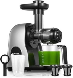 Juicer Machines, Aiheal New Generation Celery Slow Masticating Juicer Extractor Easy To Clean With Brush, Cold Press Juicer With Quiet Motor & Reverse Function For Fruits & Vegetables, Recipes (Elegant Black) -KitchenAid Shop 41hDfEpJzsL. AC