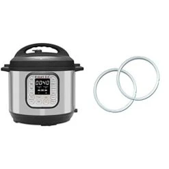 Duo 7-in-1 Electric Pressure Cooker, 8 Quart, 14 One-Touch Programs & Genuine Instant Pot Sealing Ring 2 Pack Clear 8 Quart