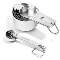 Ast Confection 13pc Stainless Steel Measuring Spoon & Cup Set - Kitchen Measurements For Dry Spices And Liquid Cooking & Baking Ingredients