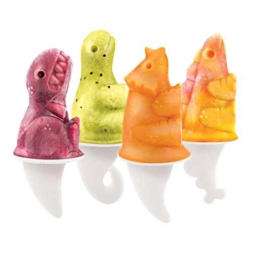 Dino Popsicle Molds (Set Of 4) - Mess-Free Silicone Ice Pops For Homemade Freezer Snacks / Dishwasher-Safe, BPA-Free 3 Dino Popsicle Molds (Set Of 4) - Mess-Free Silicone Ice Pops For Homemade Freezer Snacks / Dishwasher-Safe, BPA-Free