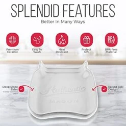 Home Essentials Mason Jar 7 X 5.5 X 1 Inch Spoon Rest Home Decor Product, White -KitchenAid Shop 41hJCdzR6gL