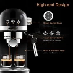 Espresso Machine 20 Bar, Fast Heating Automatic, Compact Coffee Maker With Milk Frother Steam Wand, Latte & Cappuccino Maker For Espresso, 1.4L Water Tank, 1350W -KitchenAid Shop 41hL5G3mopL