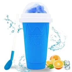 Magic Slushy Maker Squeeze Cup Slushie Maker, Homemade Milk Shake Maker Cooling Cup Squee DIY It For Everyone (Blue)
