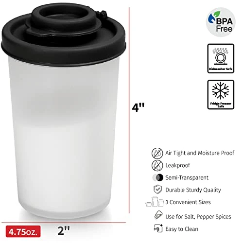 Alt And Pepper Shakers Moisture Proof Set Of 2 Large Salt Shaker To Go Camping Picnic Outdoors Kitchen Lunch Boxes Travel Spice Set Clear With Black Lids Plastic Airtight Spice Jar Dispenser 4 Alt And Pepper Shakers Moisture Proof Set Of 2 Large Salt Shaker To Go Camping Picnic Outdoors Kitchen Lunch Boxes Travel Spice Set Clear With Black Lids Plastic Airtight Spice Jar Dispenser - Image 2