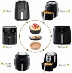 Ir Fryer Accessories, Includes 7 Inch Cake Barrel, Pizza Pan And 50Pcs Non-stick Disposable Air Fryer Liners Baking Paper, Silicone Basting Pastry Brush As Bonus (Purple) -KitchenAid Shop 41hW4ClYmIL