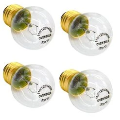 4 Pack E27 E26 G45 120 Volt 40 Watt Oven Bulb,High Temperature 300 Degree Resistant Incandescent Bulbs,Brass Base Clear Glass Oven Bulb