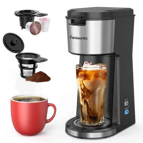 Iced Coffee Maker, Hot And Cold Coffee Maker Single Serve For K Cup And Ground, With Descaling Reminder And Self Cleaning, Iced Coffee Machine For Home, Office And RV 3 Iced Coffee Maker, Hot And Cold Coffee Maker Single Serve For K Cup And Ground, With Descaling Reminder And Self Cleaning, Iced Coffee Machine For Home, Office And RV