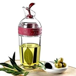 Salad Dressing Shaker For Mixing Ranch And Sauce, One Hand, Leak Proof, Spout Lid For Pouring And Measurement Marks With Good Grip Rubber, Italian Dressing Shaker, And Oil And Vinegar Dispenser - 12oz