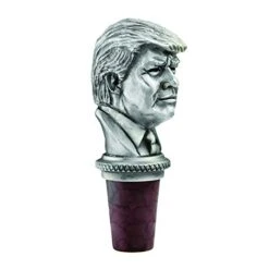 45th US President Donald Trump Wine Bottle Stopper | MAGA Bottle Topper For Wine, Liquor | Expertly Crafted Pewter Reusable Wine Cork With Gift Box