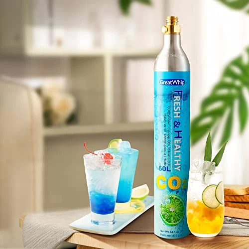 GreatWhip 60L Co2 Carbonator Sodasteam Co2 Cylinder Co2 Soda Gas Canister 14.5 Oz For Soda Maker Set Of 5 9 GreatWhip 60L Co2 Carbonator Sodasteam Co2 Cylinder Co2 Soda Gas Canister 14.5 Oz For Soda Maker Set Of 5 - Image 7
