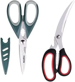 Itchen Shears With Sheath, ARCHIKING 2pack Sharp Kitchen Scissors,Stainless Steel Scissors,Poultry Shears,Utility Scissors,Office Scissors,Dishwasher Safe For Chicken,fish,meat,BBQ (Black&Green) -KitchenAid Shop 41i1SihrZSL. AC