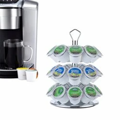 K Cup Holder Storage Coffee Capsules Pod Holder Carousel 3 Tier Compatible With 27 K-Cup Pods