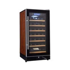 QYTECbx Freestanding Wine Cellars Wine Cooler, Thermostatic Door Wine Cooler, Air-Cooled Household Refrigerator Beech Rack