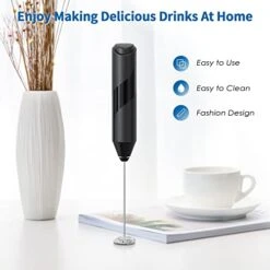 Electric Milk Frother Handheld, Mini Drink Mixer Coffee Whisk, Battery Operated Powerful Foam Maker For Latte, Matcha Tea, Cappuccino, Hot Chocolate, Stand Included, Red -KitchenAid Shop 41i7fOvkQDL