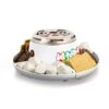 Jet-Puffed Indoor Electric Stainless Steel S'mores Maker With 4 Compartment Trays For Graham Crackers, Chocolate, Marshmallows And 2 Roasting Forks, White
