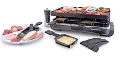 KF-77041 Classic 8-Person Raclette Party Grill With Reversible Cast Aluminum Non-Stick Grill Plate/Crepe Top, Black -KitchenAid Shop 41iIL3KqSPL